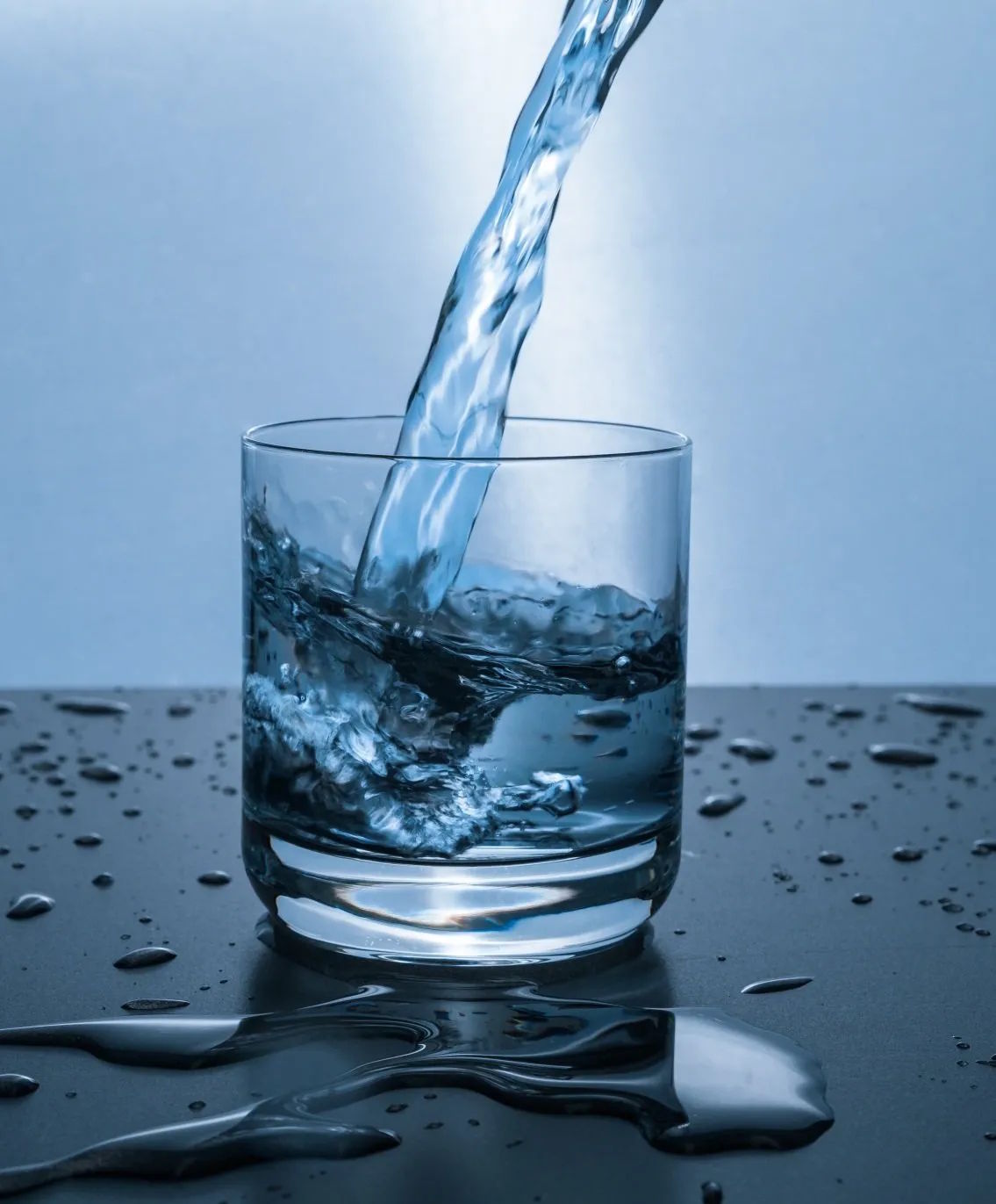 water being poured into glass
